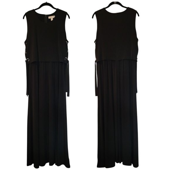 Michael Kors Black Stretchy Maxi Floor Length Sleeveless Dress XL Career Office - Picture 1 of 16